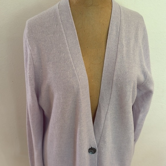 Pure Collection sz 8/10  button front cardigan cashmere light Purple great cond - Picture 2 of 7